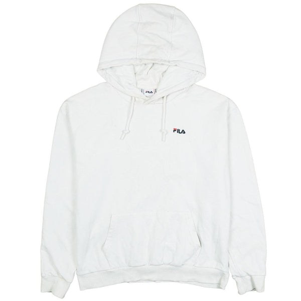 Fila 90's Drawstring Pockets Pullover Hoodie XLarge (missing sizing label) White