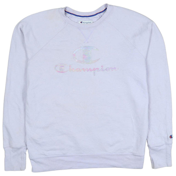 Champion 90's Vintage Spellout Crew Neck Sweatshirt XL Purple Retro Fashion