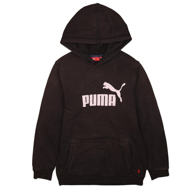 Puma 90's Black Spellout Pullover Hoodie Women's XLarge Retro