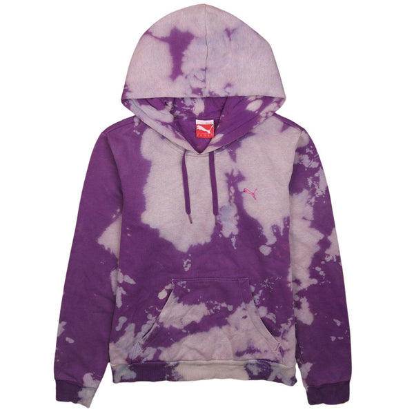 Puma Women's 90's Vintage Purple Drawstring Pullover Hoodie M