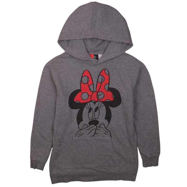 Vintage Disney 90's Minnie Mouse Grey Pullover Hoodie Small
