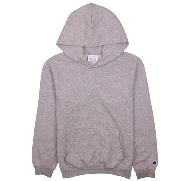 Vintage 90's Champion Grey Pullover Hoodie Large with Drawstring Pockets