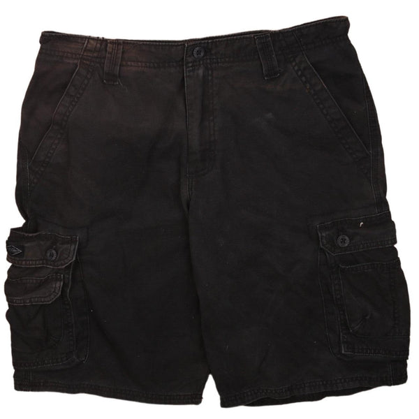 Lee Men's 1990s Black Baggy Chino Shorts Size 34 Vintage Look