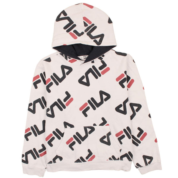 Fila 90's Drawstring Pockets Pullover Hoodie XXLarge (2XL) White