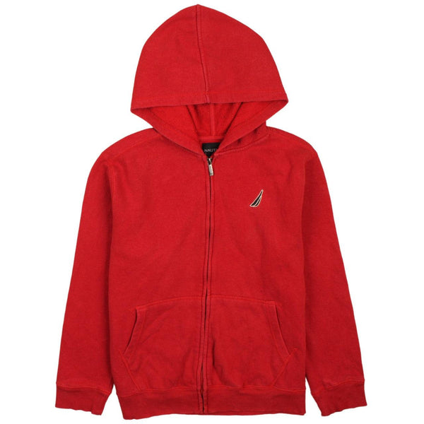 Vintage Nautica 90's Red Full Zip Hoodie - Women's Large