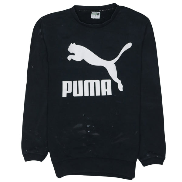 Puma 90's Spellout Crew Neck Sweatshirt Medium Black