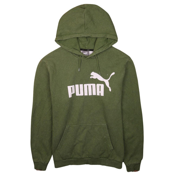 Puma Vintage 90's Green Spellout Pullover Hoodie XL