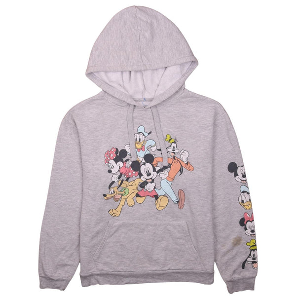 Vtg 90's Disney Mickey Mouse & Friends Large Grey Pullover Hoodie