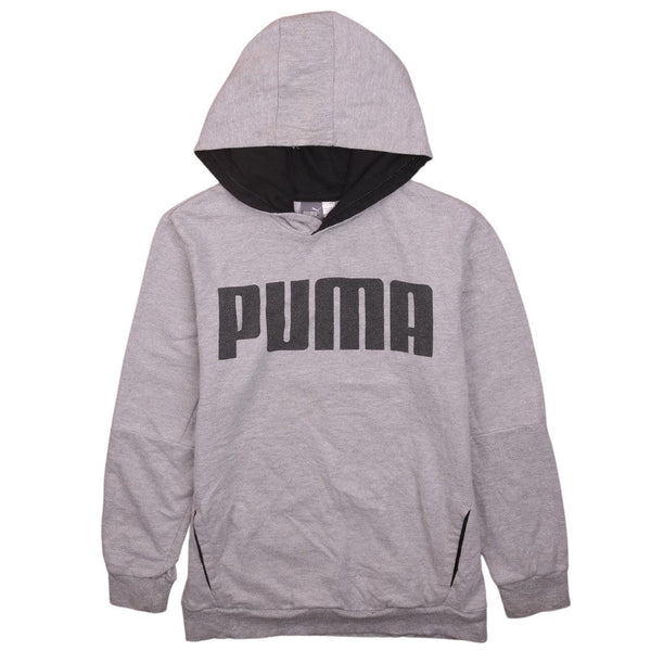 Puma Grey 90's Vintage Spellout Pullover Hoodie Women's Large