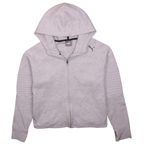 Puma 90's Vintage Grey Full Zip Hoodie Women's XLarge Sportswear