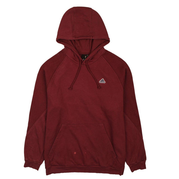 Adidas Men’s XL Vintage Burgundy Hoodie, Drawstring, Pockets, Retro