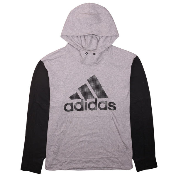 Adidas 90's Grey Spellout Pullover Hoodie Men's XLarge