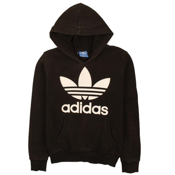 Adidas Vintage 90's Spellout Pullover Hoodie Women's M Black