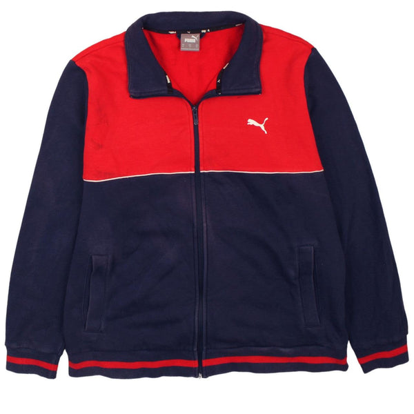 Puma 90's Heavyweight Full Zip Up Sweatshirt XLarge Navy Blue