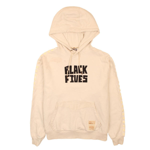 Puma 90's Black Fiu Pullover Hoodie Beige Cream Medium Vintage