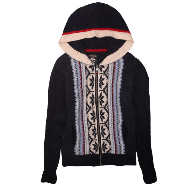 Napapijri 90's Hiking Warm Full Zip Up Fleece Jumper Small (missing sizing label) Navy Blue
