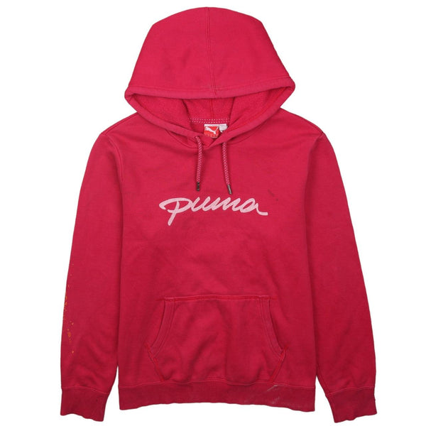 Puma 90s Pink Spellout Pullover Hoodie Women's XL Vintage Fashion