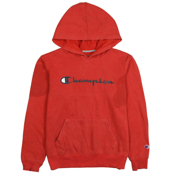 Champion Women's Large Red 90's Spellout Pullover Hoodie Vintage