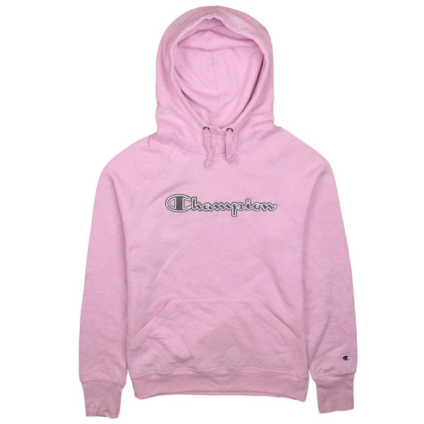 Vintage Champion 90s Pink Spellout Pullover Hoodie XS