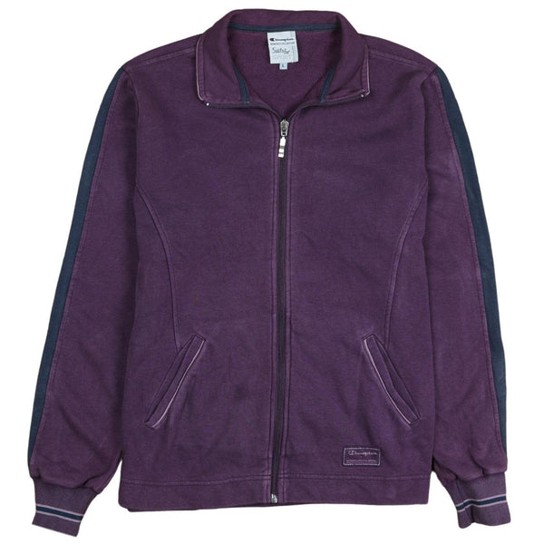 Champion 90's Heavyweight Full Zip Up Sweatshirt Large Purple
