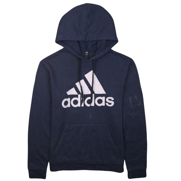 Adidas Vintage 90's Spellout Pullover Hoodie Small Navy Blue Unisex
