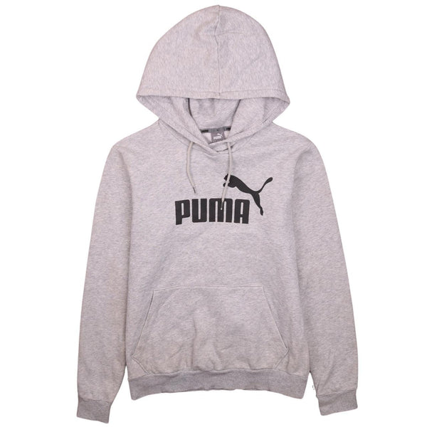 Puma Women's Large 90's Grey Spellout Pullover Hoodie Vintage Style