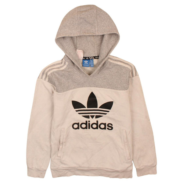 Adidas 90's Spellout Pullover Hoodie Large Grey Vintage Authentic