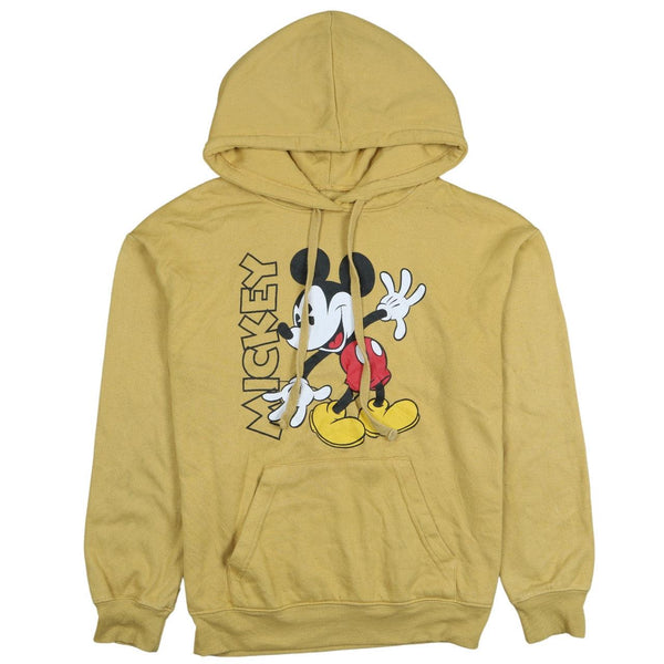 Vintage Disney 90's Mickey Mouse Yellow Hoodie Small Men's Pullover