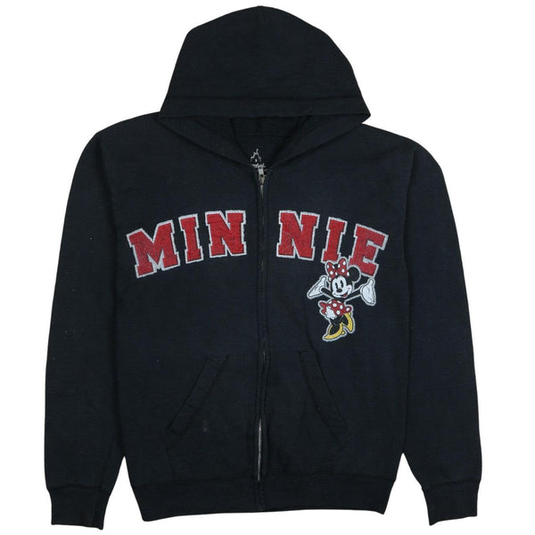 Vintage 90's Black Minnie Mouse Full Zip Hoodie Men's Small
