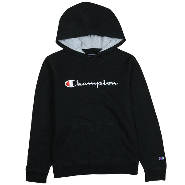 Champion 90's Vintage Spellout Pullover Hoodie Women's XL Black Rare