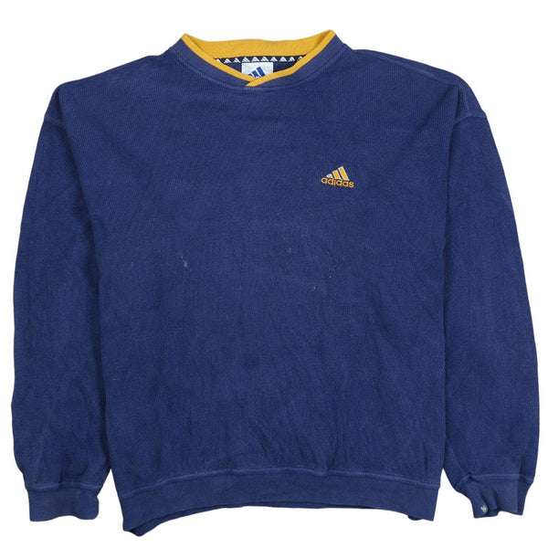 Adidas 90's Vintage Medium Blue Crew Neck Sweatshirt