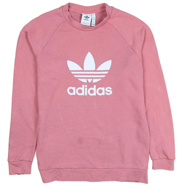 Adidas Vintage 90's Pink Spellout Crew Neck Sweatshirt Men's S