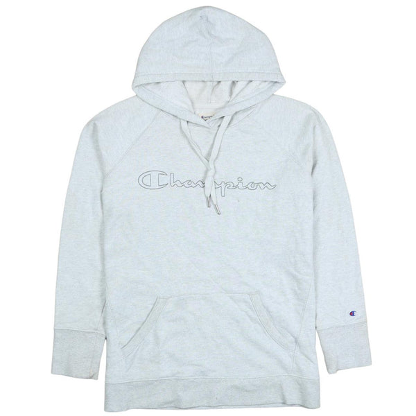 Champion 90's Spellout Pullover Hoodie Medium Grey