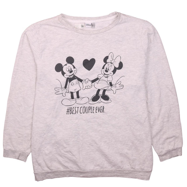 Vintage Disney 90's Mickey & Minnie Mouse Grey Sweatshirt XXLarge