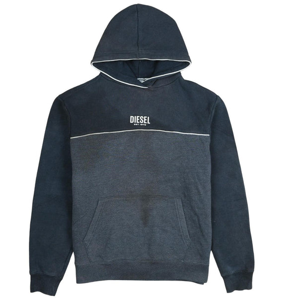 Diesel 90's Black Drawstring Pockets Pullover Hoodie Men's Small