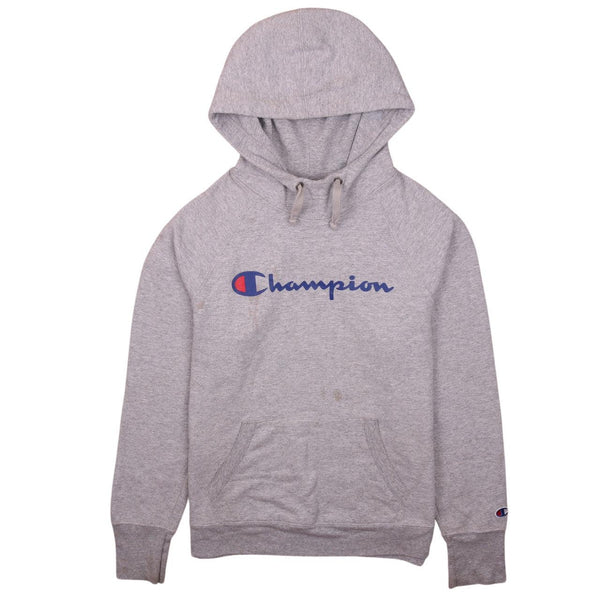 Vintage Champion 90's Grey Spellout Pullover Hoodie Men's Small