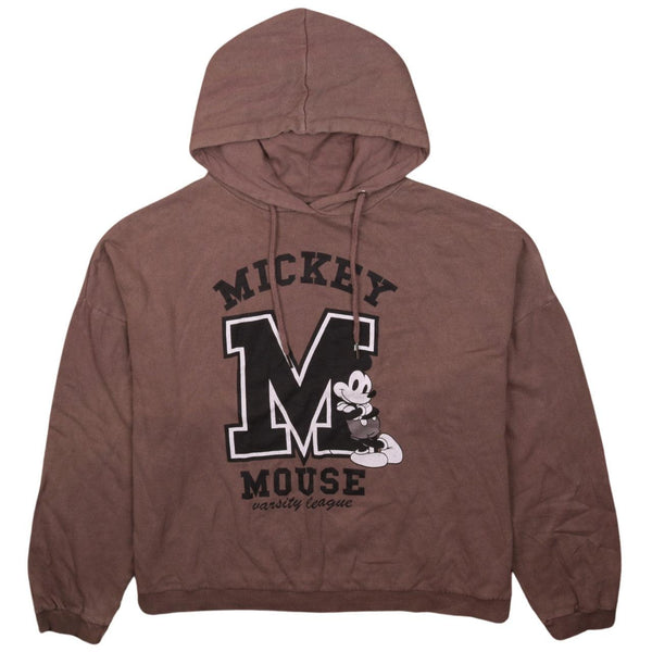 Vintage Disney 90's Mickey Mouse Brown Pullover Hoodie Men XL Rare