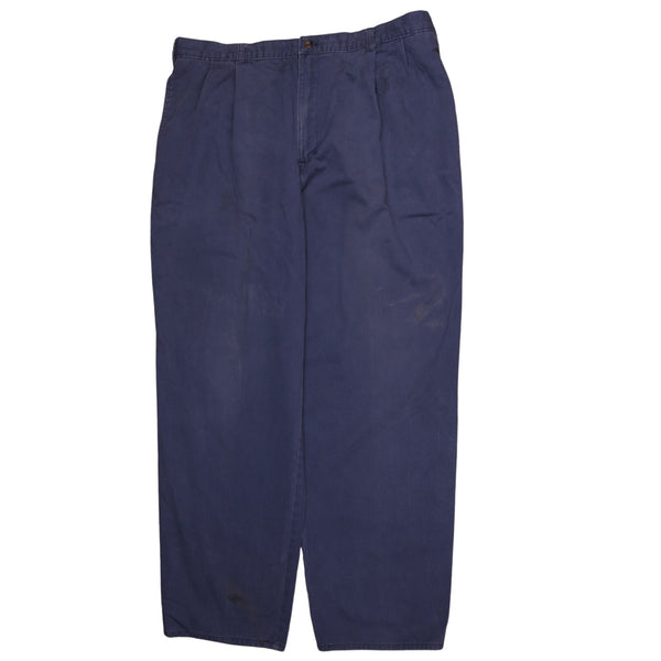 Dockers Men's 90s Style Baggy Straight Leg Trousers 40 Blue Pants