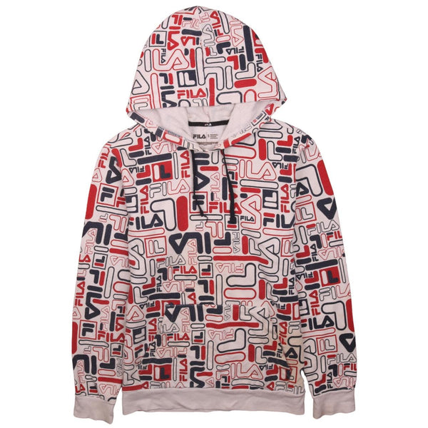 Fila 90's Plain Pullover Hoodie Small White