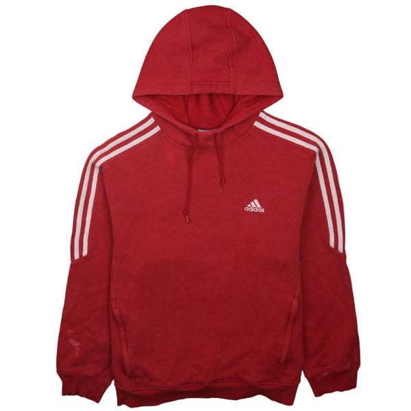 Adidas 90's Red Striped Sleeves Pullover Hoodie XL Vintage Streetwear