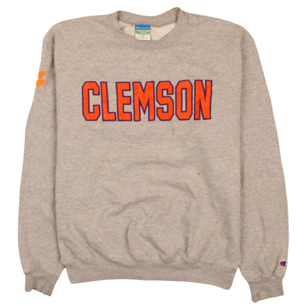 Champion 90s Clemson Crewneck Sweatshirt Size M Vintage Grey Rare