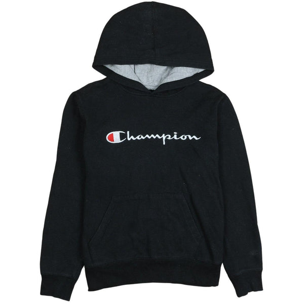 Champion Women's Large 90's Black Spellout Pullover Hoodie