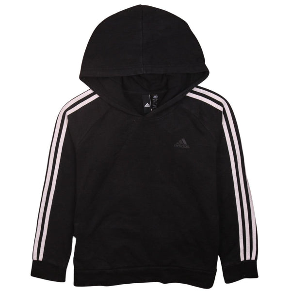 Adidas Vintage 90's Black Striped Sleeves Pullover Hoodie Medium