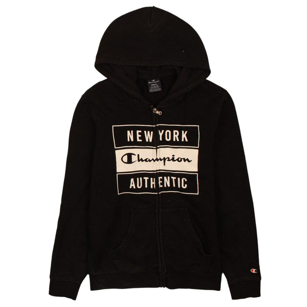 Champion 90s Vintage Black Spellout Pullover Hoodie Men's Small