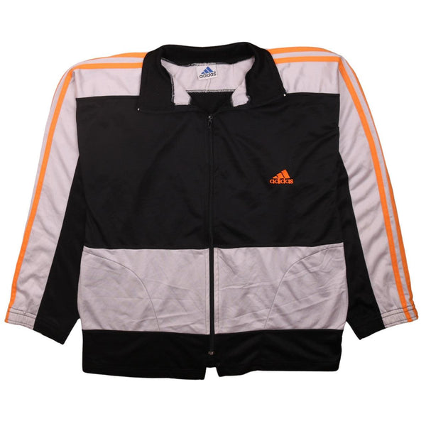 Adidas 90's Striped Sleeves Full Zip Up Windbreaker XLarge (missing sizing label) Black