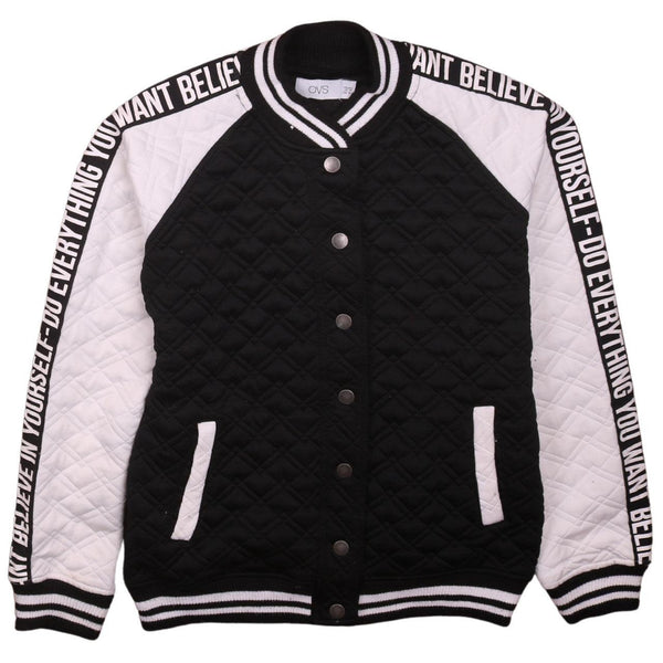 Vintage 90's Black Lightweight Varsity Jacket Medium Button Up Active