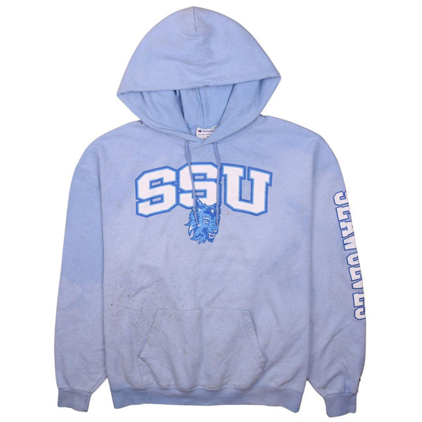 Vintage Champion 90's Blue XLarge Pullover Hoodie with Drawstring