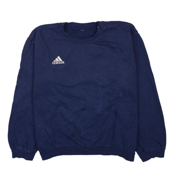 Adidas 90's Navy Blue Heavyweight Crew Neck Sweatshirt Men's Medium