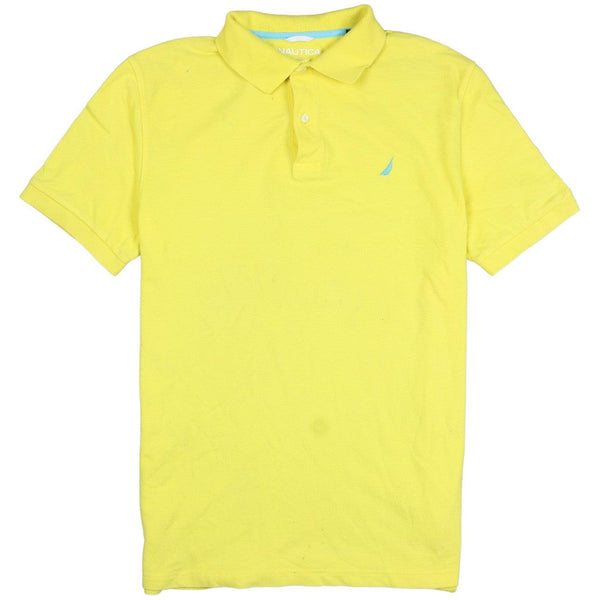 Nautica 90's Vintage Yellow Polo Shirt Large Short Sleeves