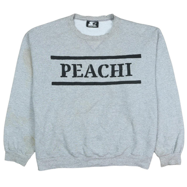 Vintage 90's Starter Peachi Crew Neck Grey Sweatshirt XLarge Retro